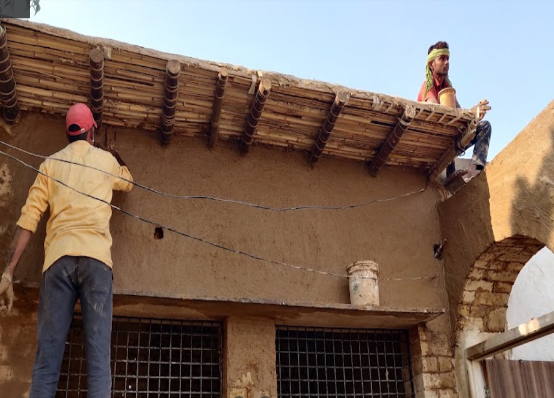Cow dung as a building material