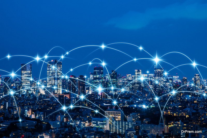 Wireless communication network concept. IoT(Internet of Things). ICT(Information Communication Technology).
