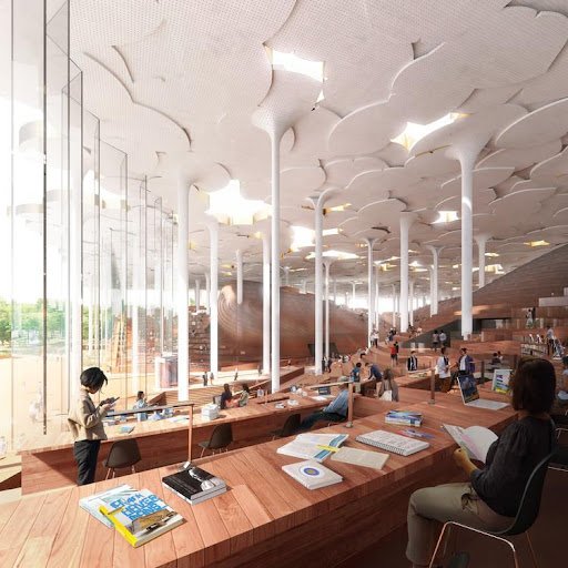 Interior of library