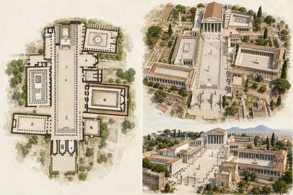 Plan of the Forum, Pompeii, Italy