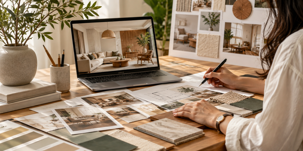 Warm Interior Design Moodboard Workspace